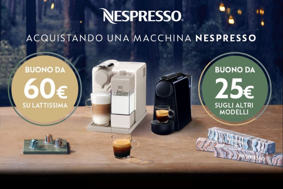 immagine della promozione offerta nespresso acquisto macchina buono caffè