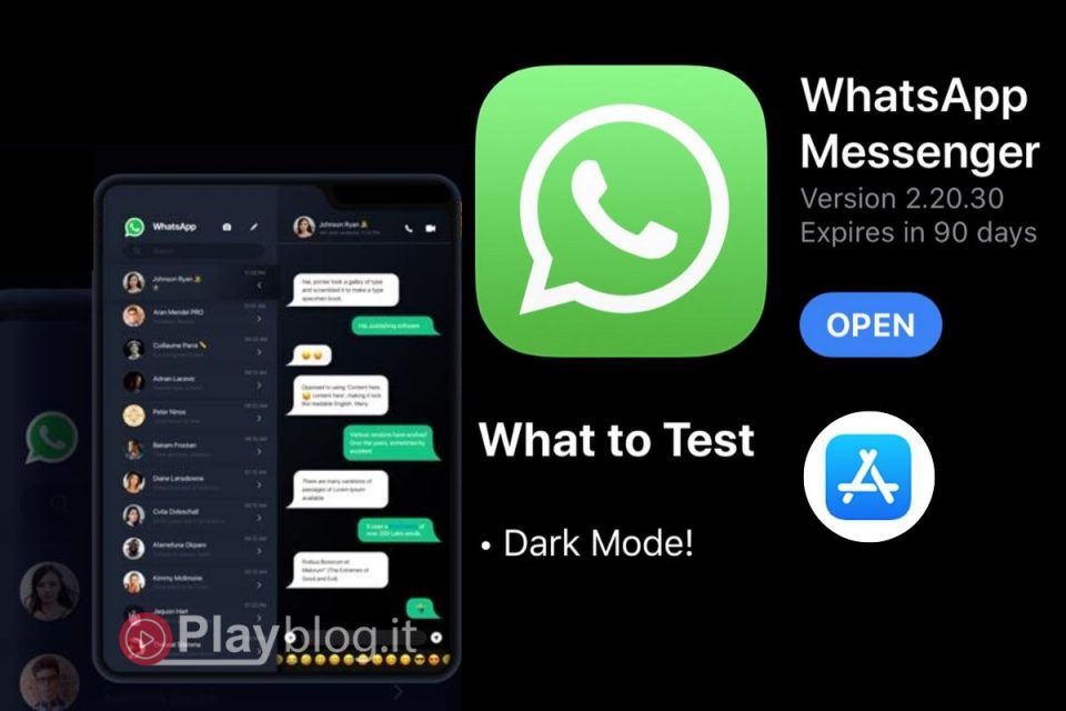 Arriva la beta di WhatsApp dark mode per iPhone