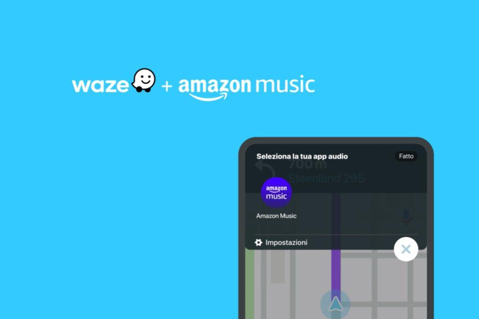 Waze annuncia l'integrazione di Amazon Music come nuovo partner di Waze Audio Player