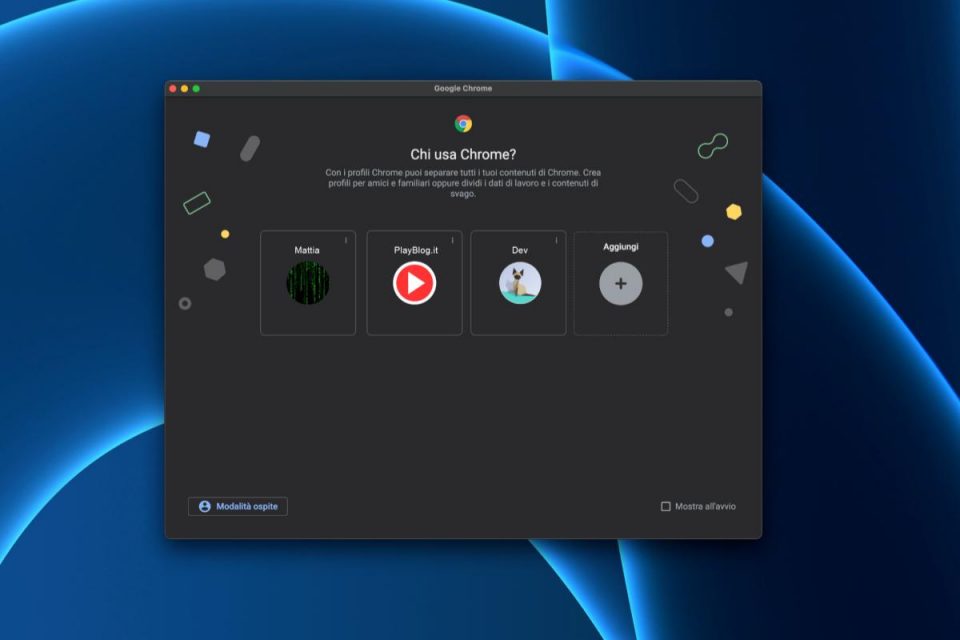 Un modo semplice su Mac per avere icone dock separate per diversi profili Chrome