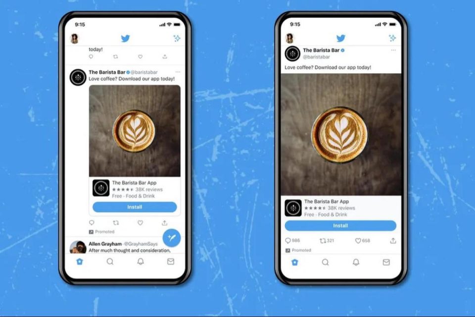 Twitter testa immagini e video a larghezza intera su iOS