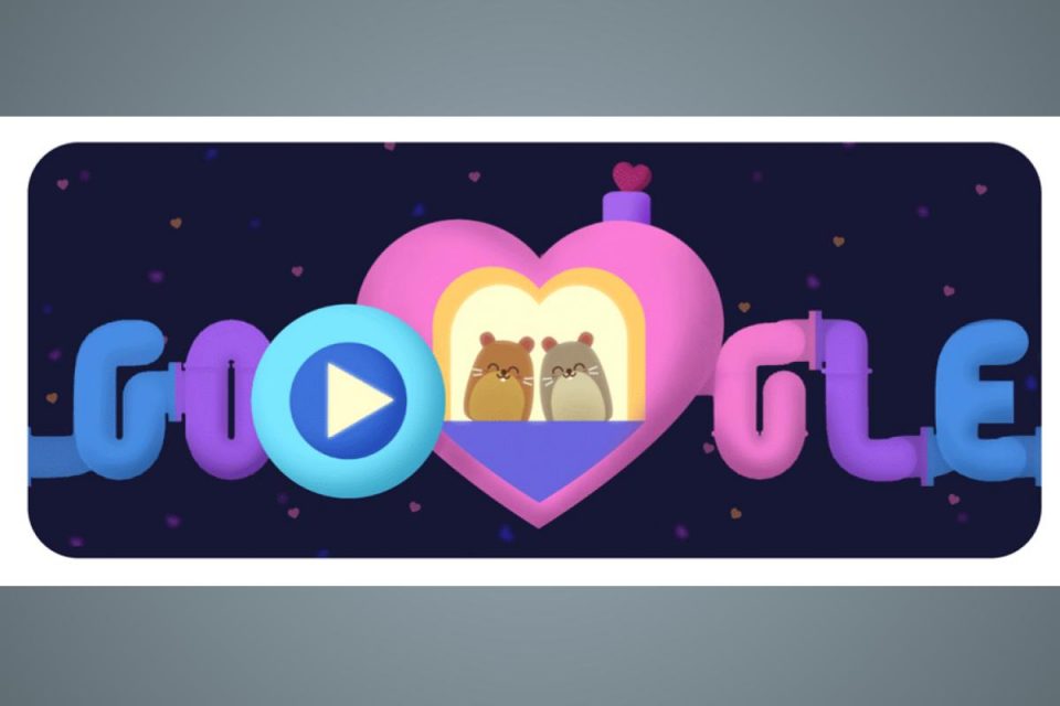 Il Doodle di Google per San Valentino un puzzle 3D con adorabili criceti