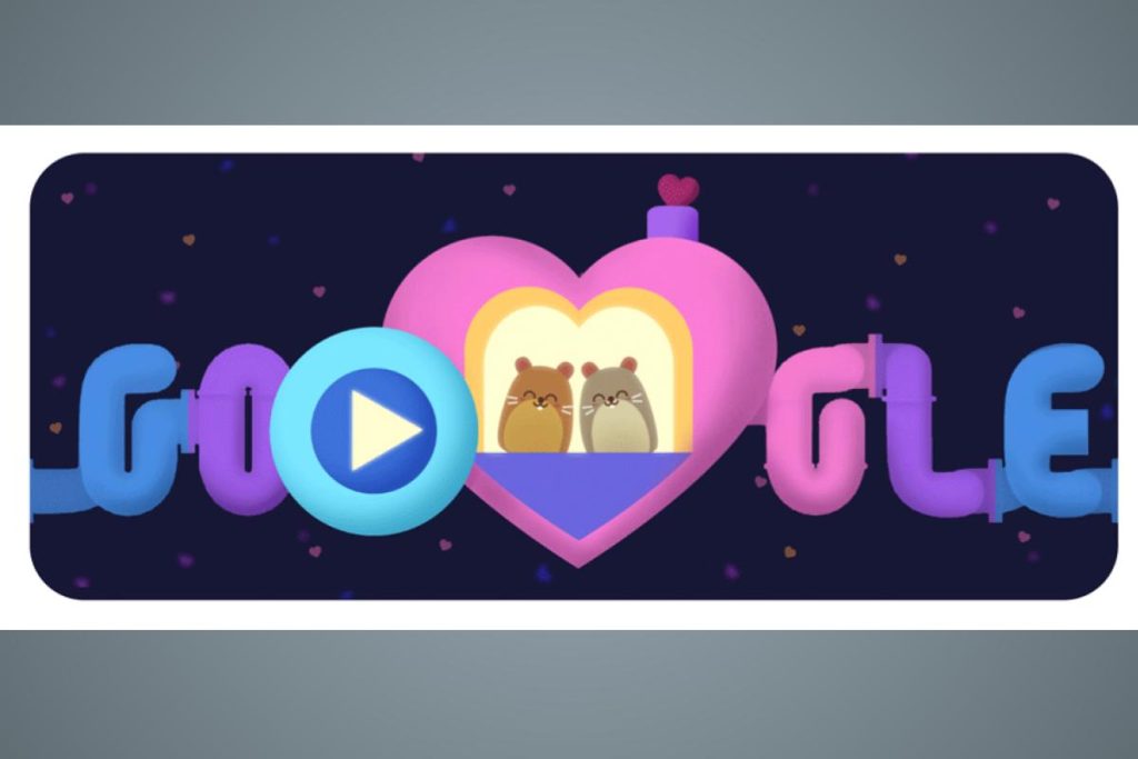 Il Doodle di Google per San Valentino un puzzle 3D con adorabili criceti
