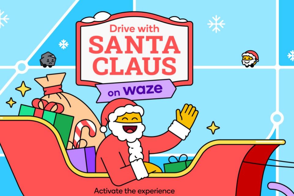 Guida con Babbo Natale durante le feste ed evita i ritardi grazie alle funzioni dell’app Waze