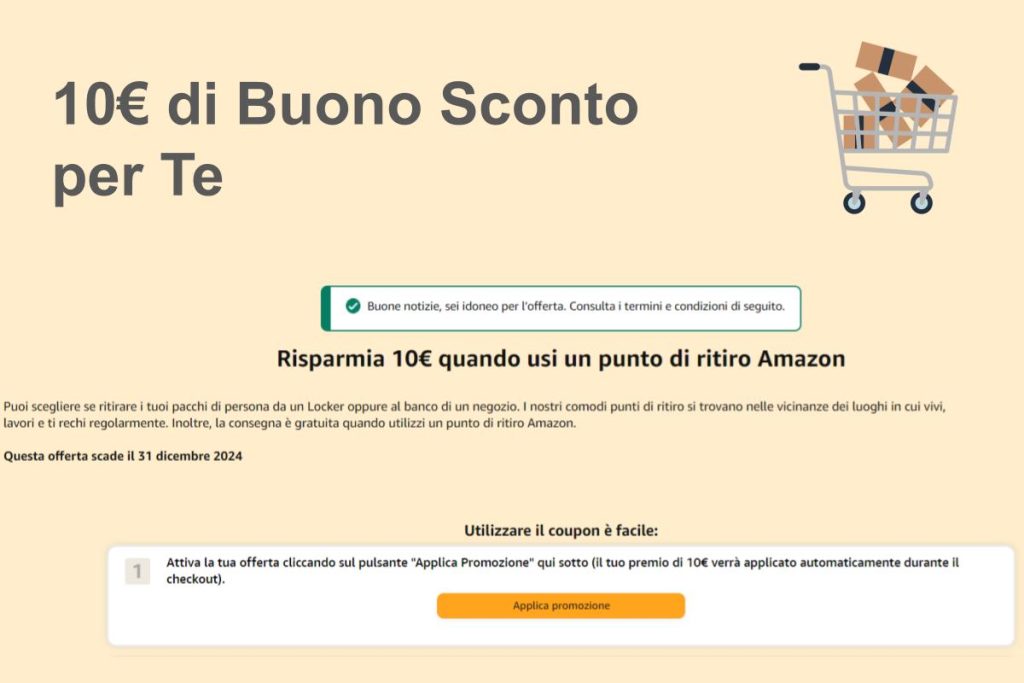 amazon offerte buono sconto 10 euro punto ritiro